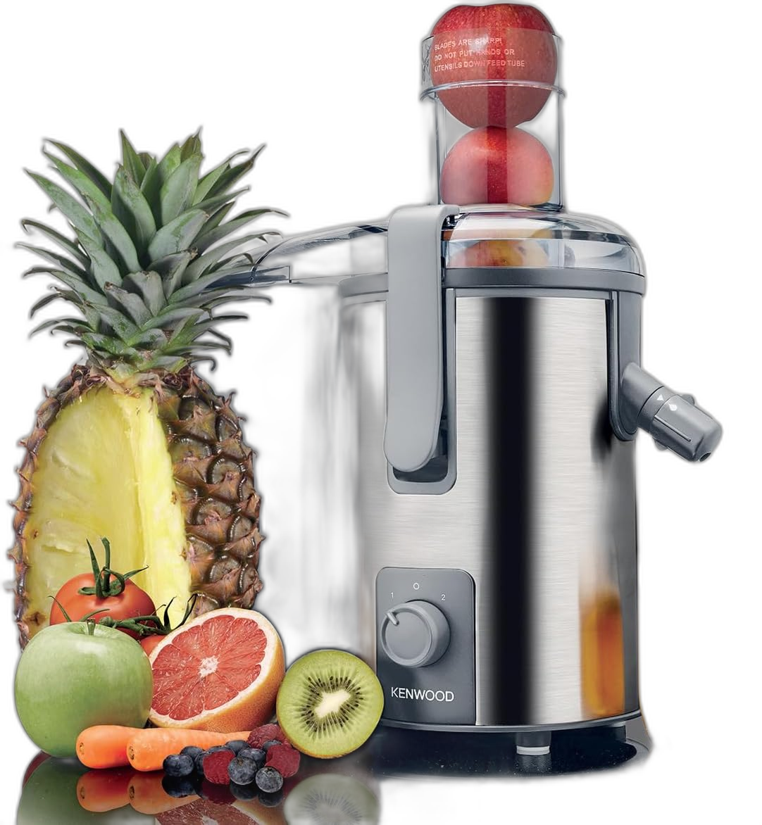 AMZ KENWOOD 700W Stainless Steel Juicer with Wide Feed Tube and AntiDrip GreySilver - A12A