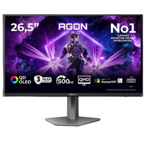 شاشة ألعاب AOC AGON PRO مقاس 27 بوصة بدقة QHD ومعدل تحديث 500 هرتز وزمن استجابة 0.03 مللي ثانية ومنفذ HDMI 2.1 وتقنية HDR500 وتقنية QD