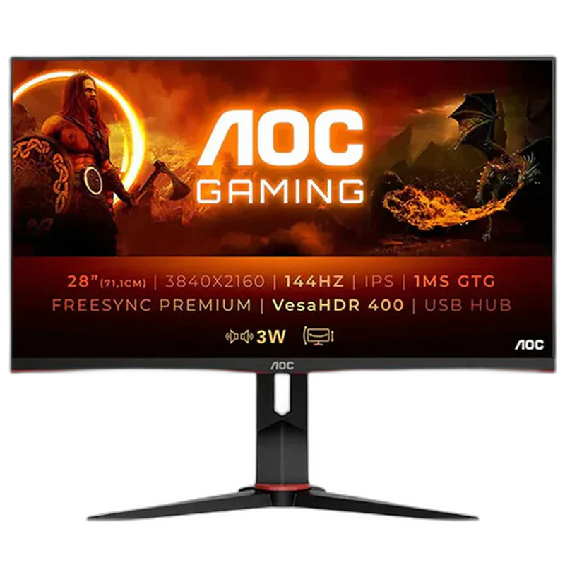 AOC U28G2X 28" 4K UHD IPS, 144Hz, 1ms, FreeSync Premium Gaming Monitor