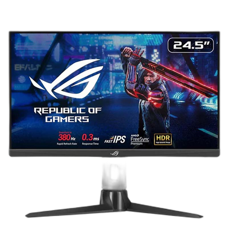 اسوس روج استريك XG259QN, شاشة ألعاب رياضية سريعة IPS، مقاس 24.5 بوصة، FHD، 380 هرتز (OC)، 0.3 مللي ثانية