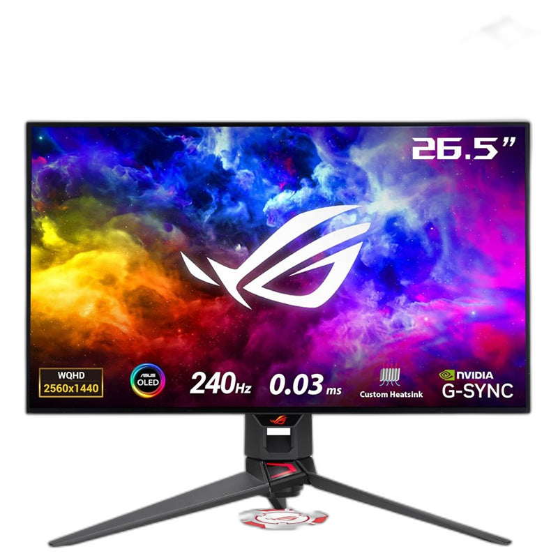 شاشة ألعاب أسوس روج سويفت PG27AQDM مقاس 27 بوصة، OLED، 240 هرتز، 0.03 مللي ثانية، مسطحة