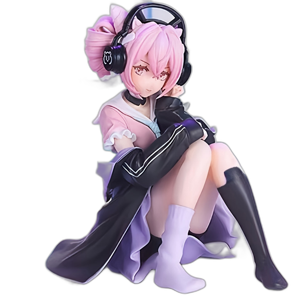 Anime Pink-Haired Girl Figure with Headphones - FDSJ