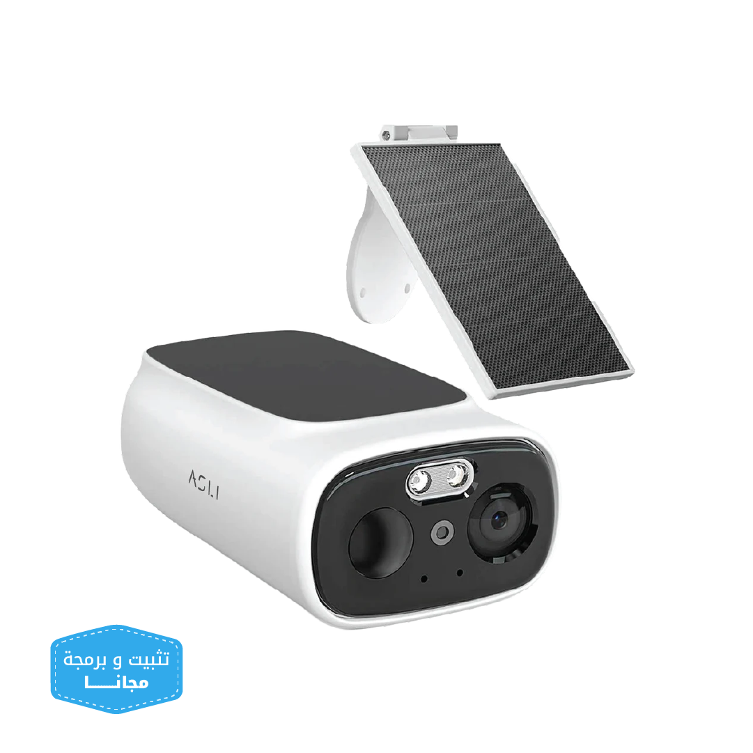 كاميرا مراقبة Asli Global EVOCAM بالطاقة الشمسية - دقة 4MP - بطارية 7500mAh - رؤية ليلية 10 متر - مقاومة للعوامل الجوية IP65