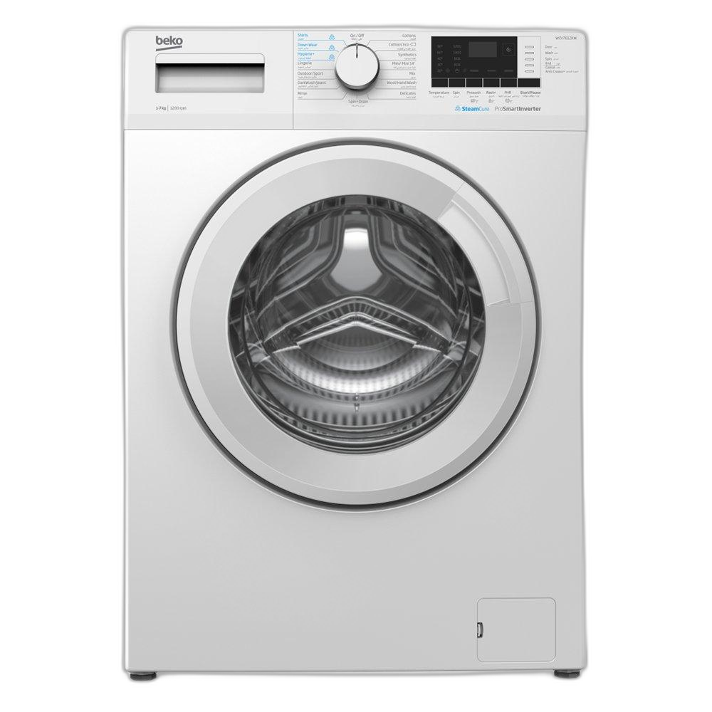 غسالة ملابس بيكو تحميل أمامي سعة 7 كجم، 1200 دورة في الدقيقة، WCV7612KW