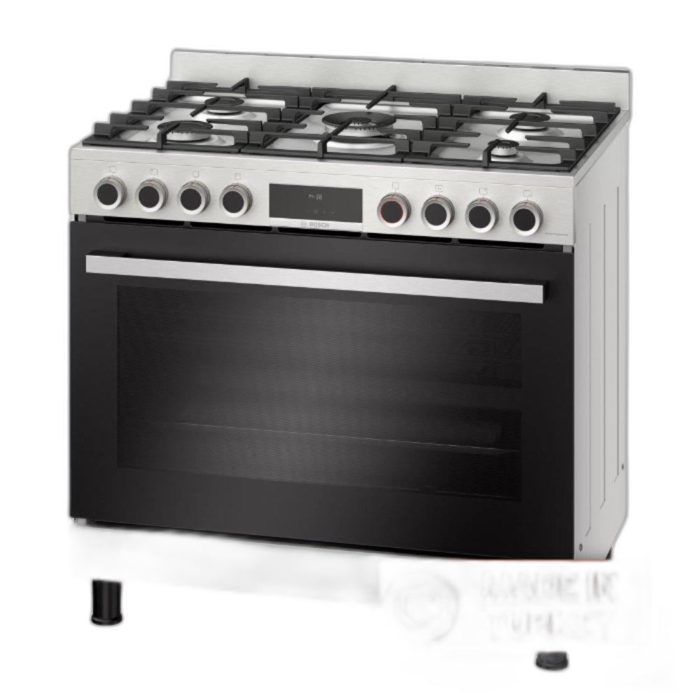 Bosch 5 Burners Gas Cooker, 90x60, HIZ5G7W50M - Stainless Steel