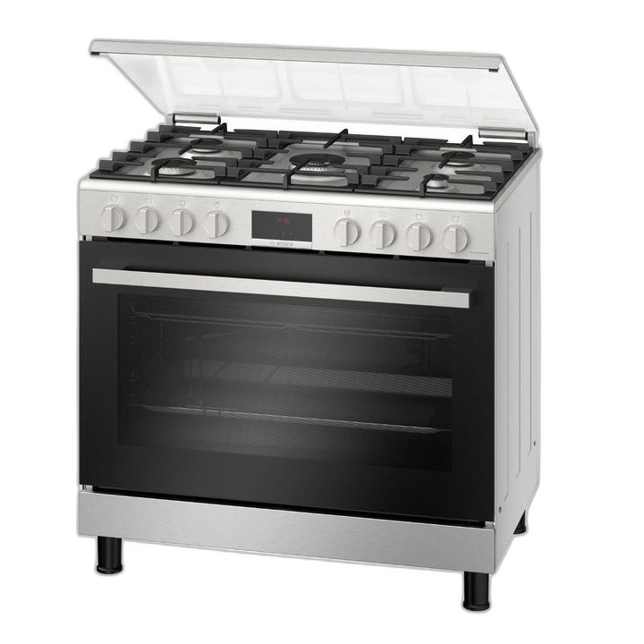 طباخ غاز بوش 90×60 سم، 5 شعلات، ستانلس ستيل - HGP3ISW50M