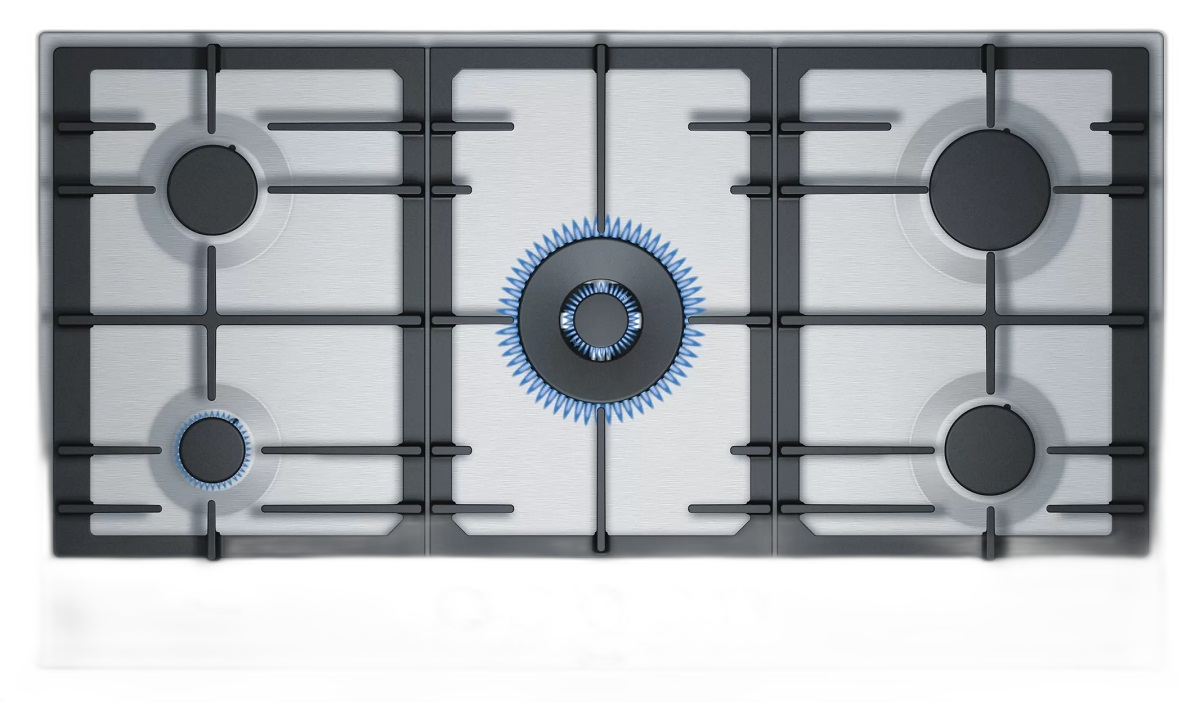 Bosch Series 6 Built-in Gas Hob 90cm, Stainless Steel - PCR9A5B90M
