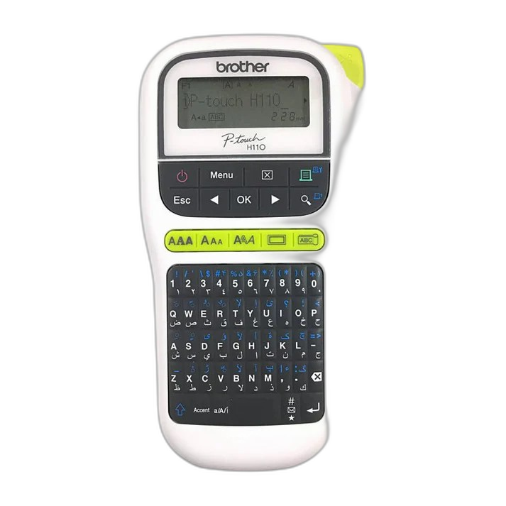طابعة Brother PT-H110 لطباعة الملصقات - سرعة طباعة تصل إلى 20 مم/ثانية / 180 نقطة في البوصة / طباعة ملصقات حرارية