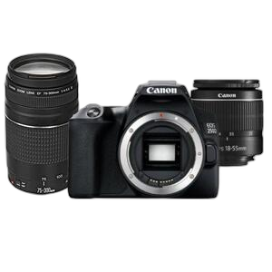 Canon EOS 250D DSLR Camera with 18-55mm + 75-300mm Lenses