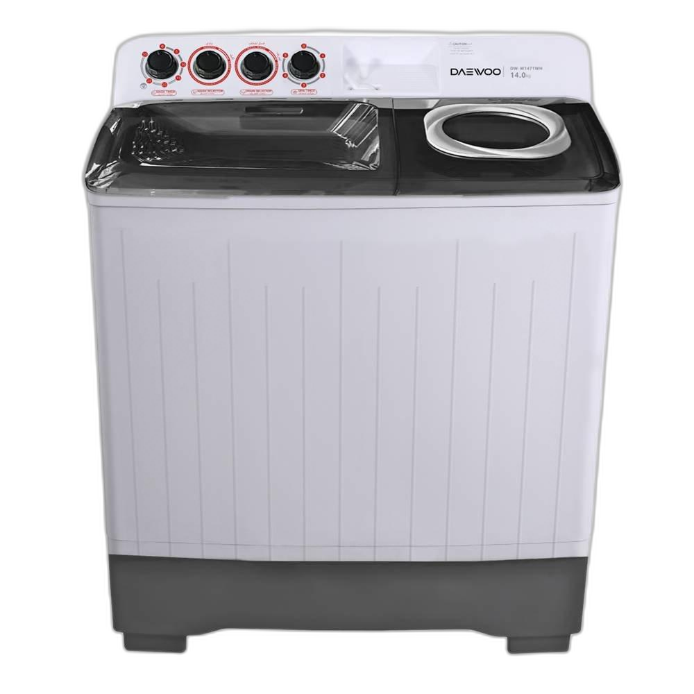 غسالة ذات حوضين من دايو، سعة 14 كجم، DW-W1471WHU