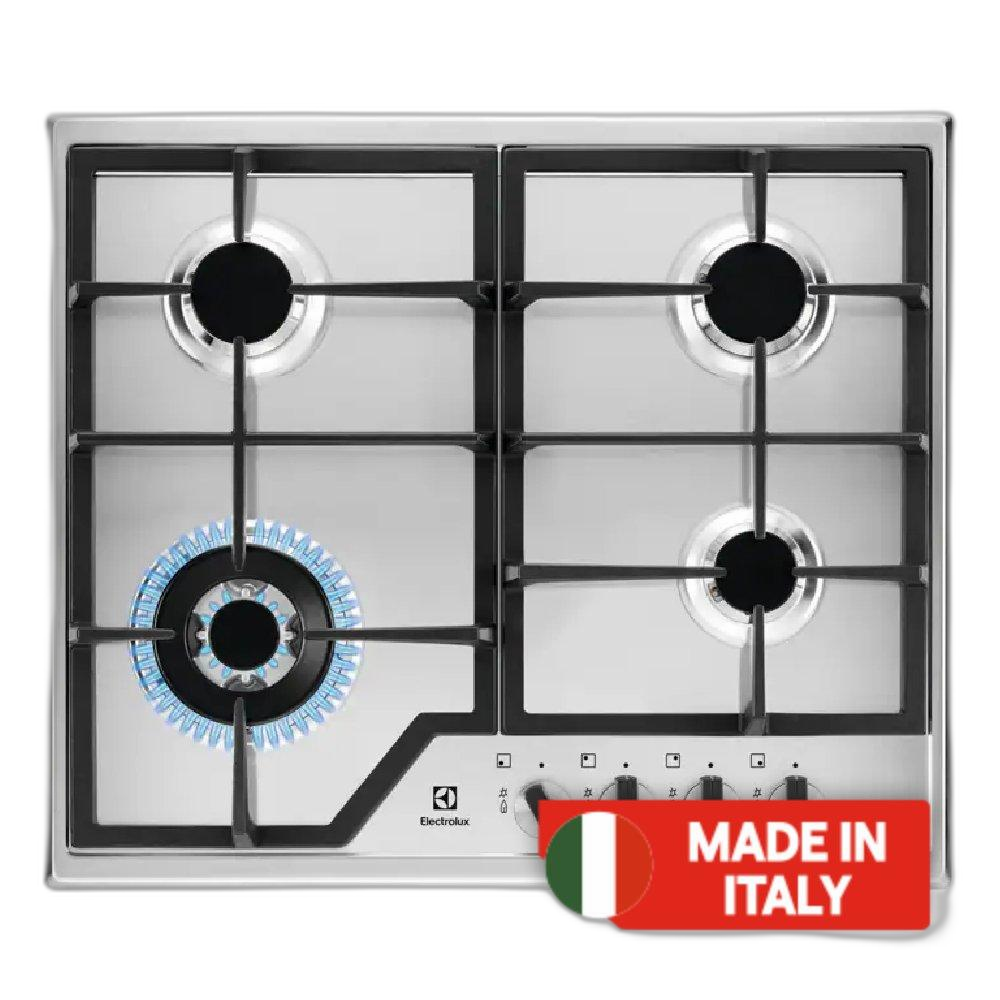 Electrolux 4 Burners Built-in Gas Hob, 60cm, KGS6436X - Stainless Steel