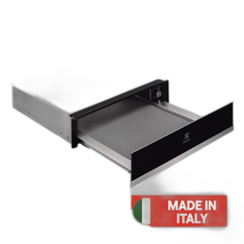 Electrolux Built-In Electric Warming Drawer, 14cm, 400W Power, KBD4X - Black Glass