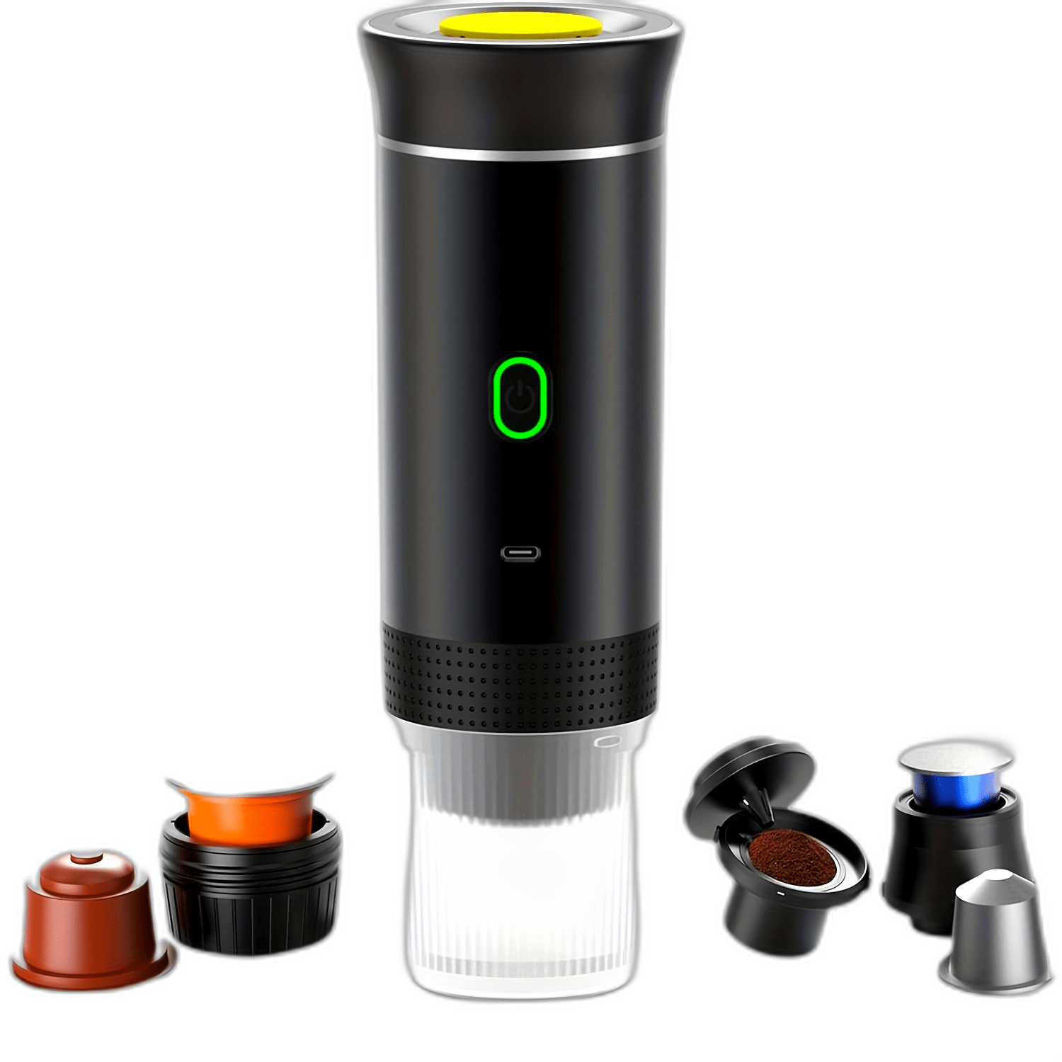 Electronics Essentials Portable 15-Bar Coffee Maker, USB Rechargeable, Travel-Friendly - TJR1P4J