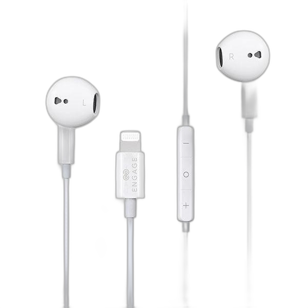 إشراك MFI Apple Lightning Wired Earphone White