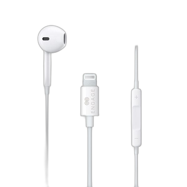 إشراك MFI Apple Lightning Wired Mono Earphone White