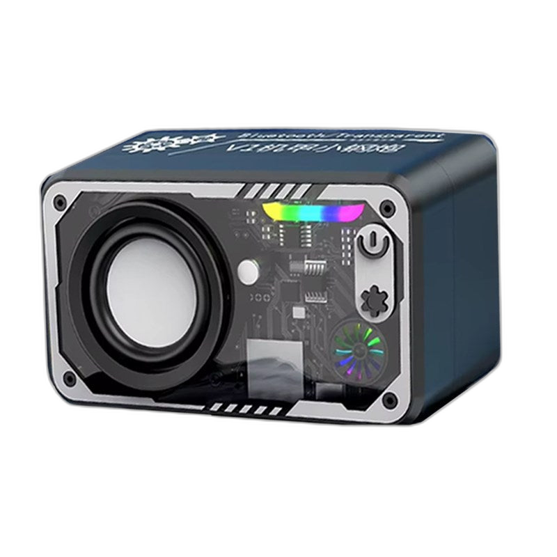 Gadgeton Transparent Portable Bluetooth Speaker With 3D Surround Sound, LED Light Effects, TF Card Support