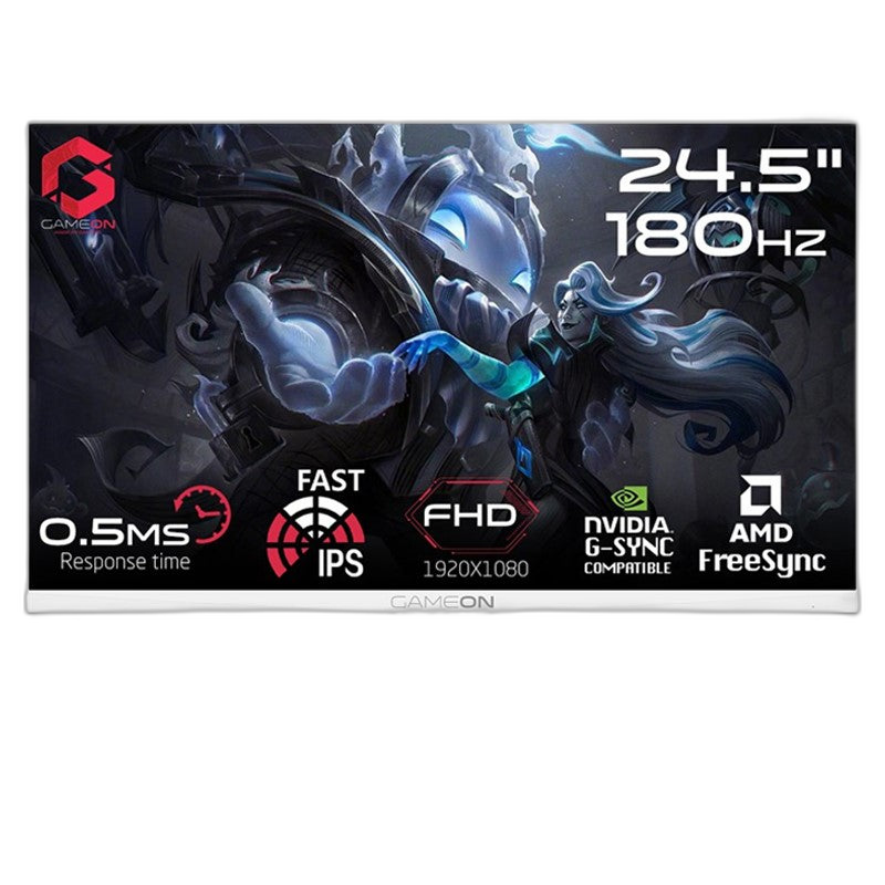 GameOn GOA24FHD180IPS Artic Pro Series 24" FHD, 180Hz, MPRT 0.5ms, Fast IPS Gaming Monitor (Support PS5)