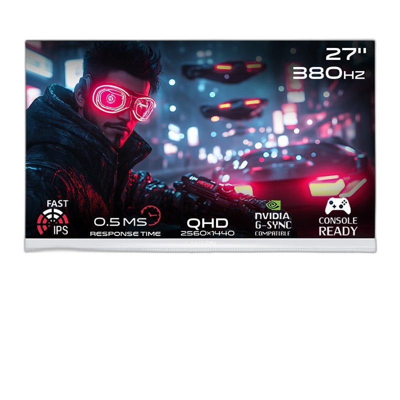 جيم اون شاشة الألعاب أرتيك برو سيريس GOAP27QHD380IPS مقاس 27 بوصة بدقة كيو اتش دي، وتردد 380 هرتز، ووقت استجابة 0.5 مللي ثانية، ومنفذ اتش دي ام اي2.1، وشاشة آي بي اس سريعة (تدعم البلاي ستيشن 5)