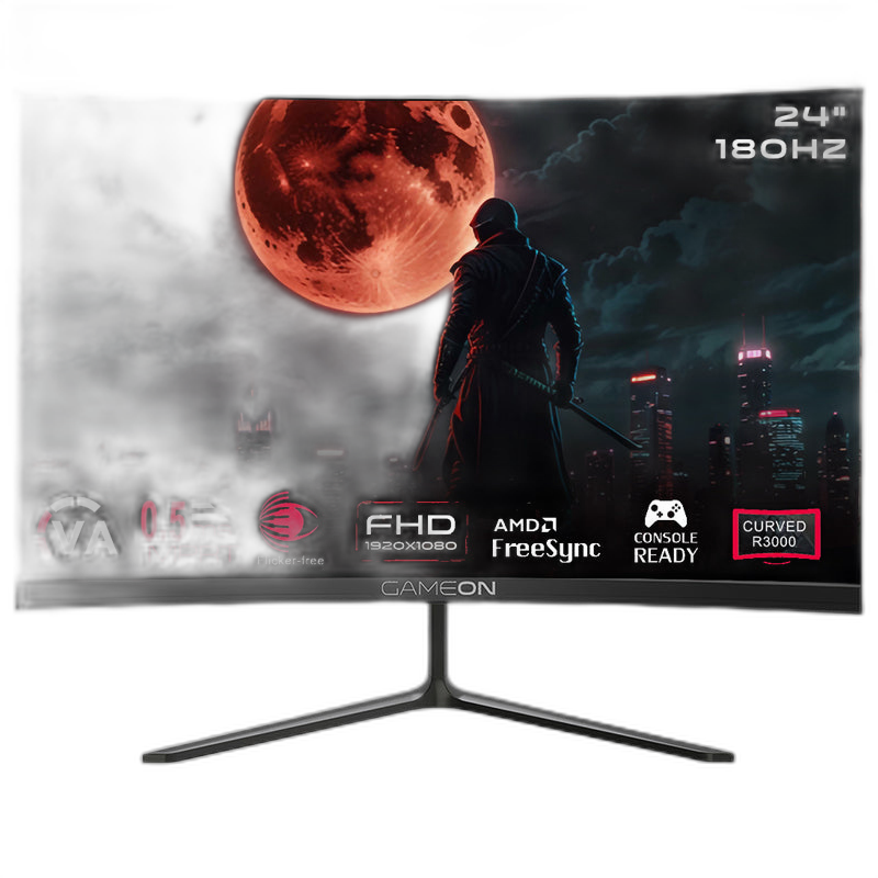 GameOn GOC24F180VA 24" FHD, 180 Hz, MPRT 0.5 ms, HDMI 2.1, VA Panel Curved Gaming Monitor