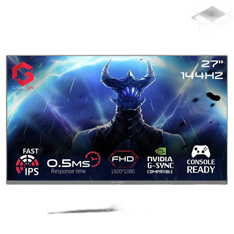 جيم اون شاشة ألعاب GOES27FHD144IPS مقاس 27 بوصة، بدقة FHD، ومعدل تحديث 144 هرتز، وزمن استجابة 0.5 مللي ثانية، ومنفذ HDMI 2.1، وتقنية IPS سريعة، مسطحة