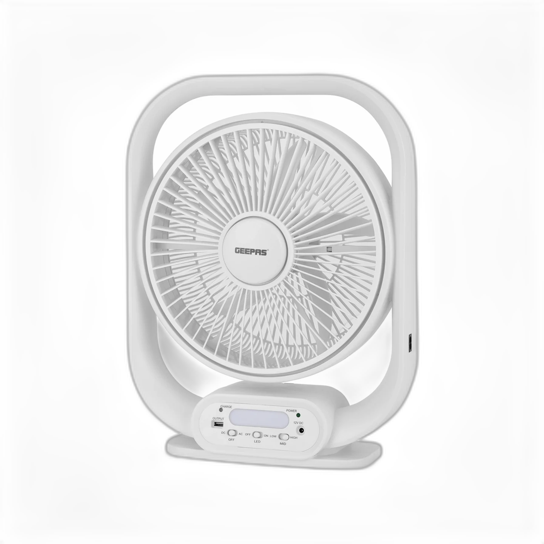 Geepas 12-Inch Rechargeable Table Fan with 5 Blades