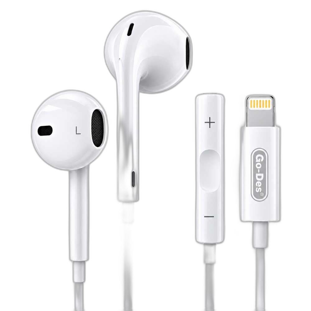 Go-Des Lightning Wired Earphones with Stereo Sound and Inline Controls