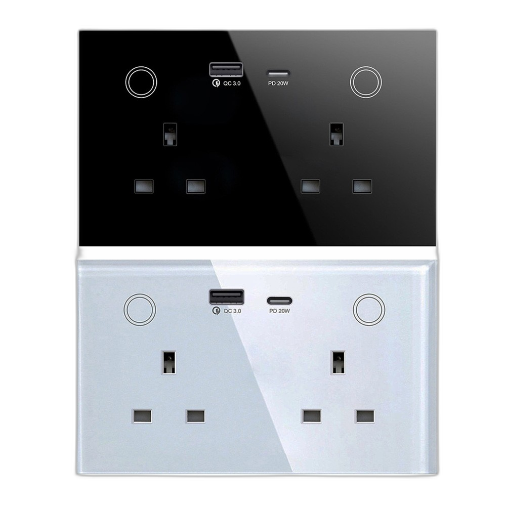 Gopeta Double Tuya Smart WiFi 13A UK Single Socket With 2 USB Outlets (USB-A & USB-C)