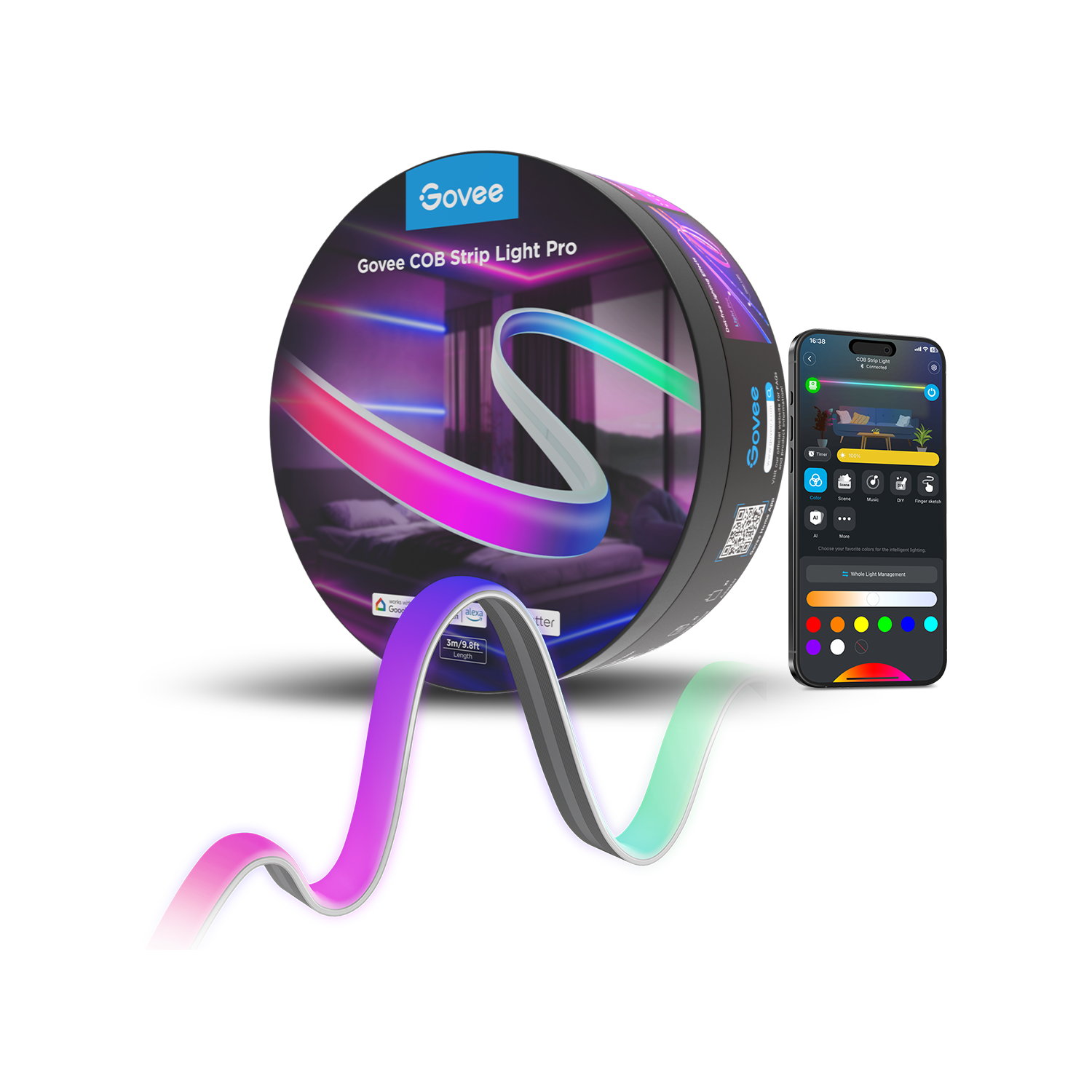 شريط إضاءة Govee COB Pro بطول 3 متر