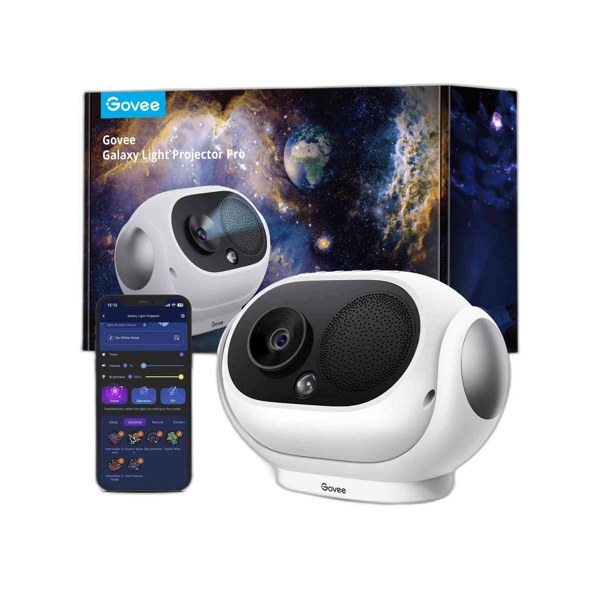 Govee Galaxy Star Projector For Room With Replaceable Optical Film Discs - H6092201