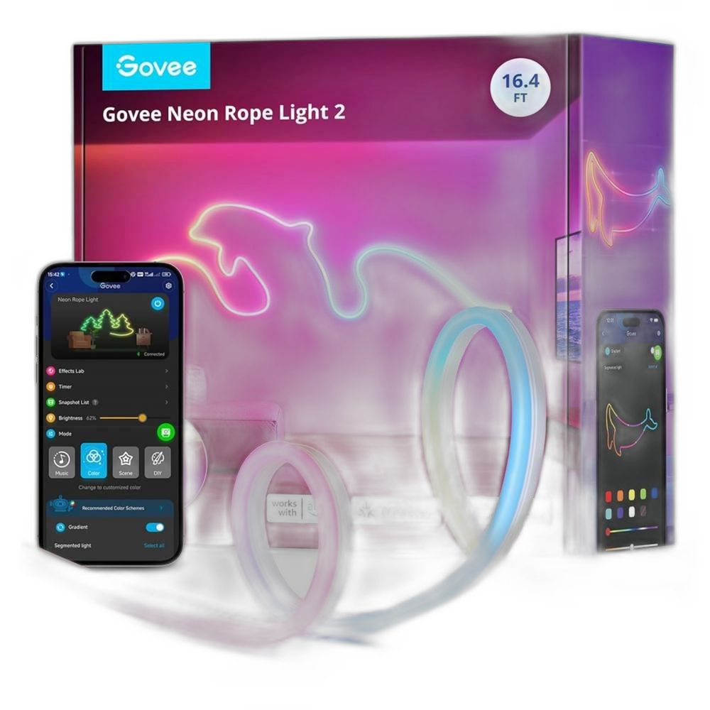 Govee LED Neon Rope Lights, 3m Length, H61D3- RGBIC