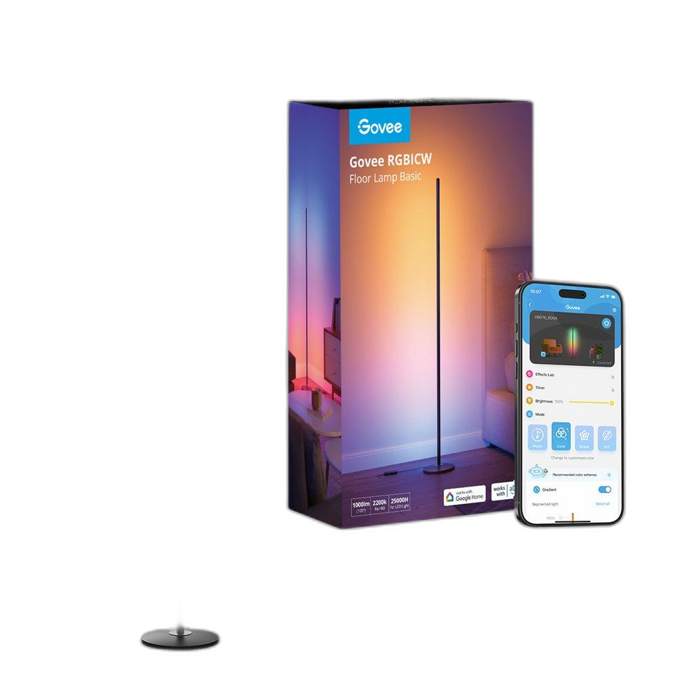 Govee RGBICW Smart Corner Floor Lamp, H8076