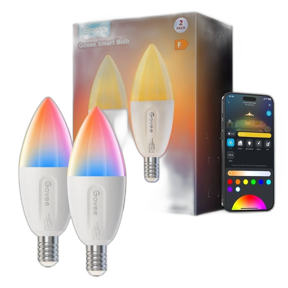 Govee Smart bulb E14 5W Candle - 2-pack, H600C - RGBWW