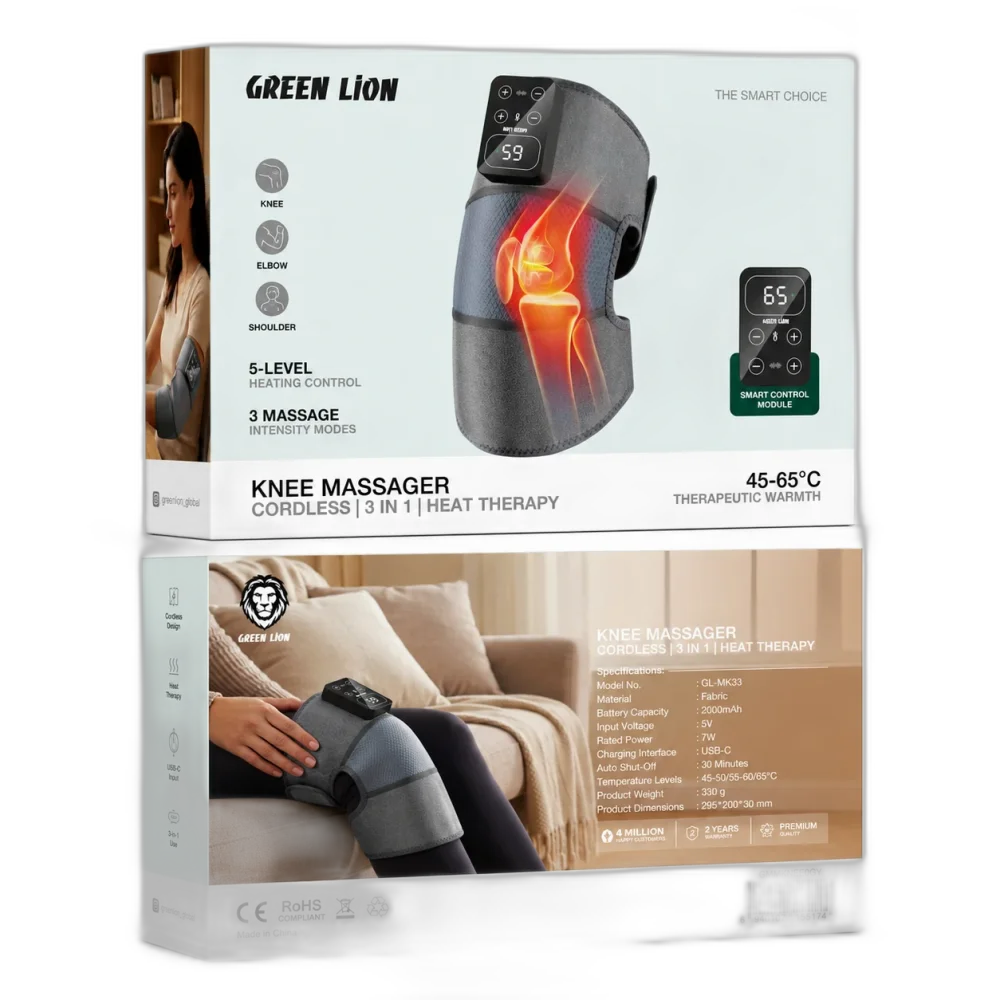 Green Lion 3-in-1 Cordless Heated Knee Massager