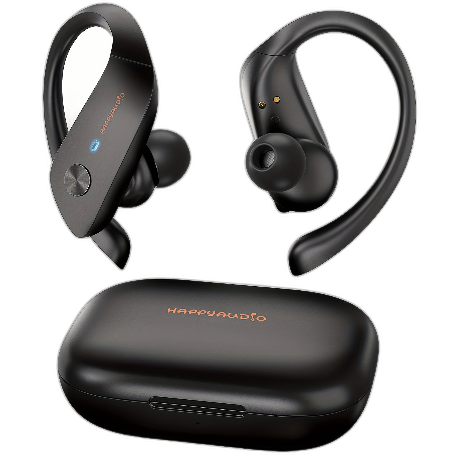 Happyaudio S7 سماعات الأذن اللاسلكية مع خطاف الأذن والضوضاء لإلغاء الميكروفون