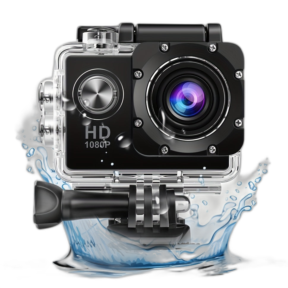 HD 1080P Action Camera Waterproof Wide Angle Perfect for Outdoor Sports - IPDJ