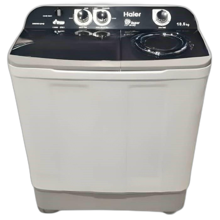 Haier Twin Tub Washer, 10.5 Kg Washing Capacity, 6 Kg Spin Capacity, Hwm105-M186