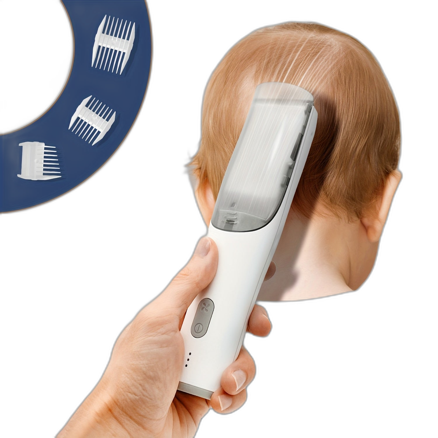IPX6 Hair Clipper Kit AutoVacuum USBC Safety Blades-3I2P