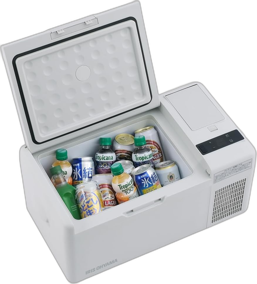 Iris Ohyama IPD-B2A-W Portable Refrigerator, Car Rechargeable, Refrigerator Freezer, Cooler Box, 3.9 gal 15 L