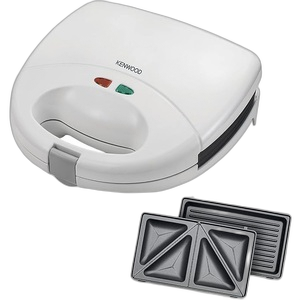 Kenwood 2-in-1 Sandwich Maker with Grill 750 Watts, White - SMP01.A0WH