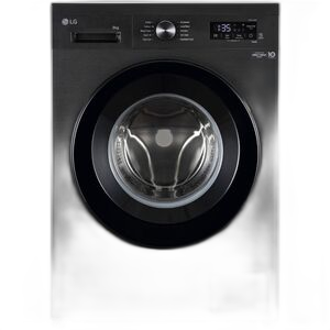 LG 8kg Front Load Washing Machine, 1200RPM, Wi-Fi Enabled, PC Door, Black - LVF0800PBPCAPBRMEK