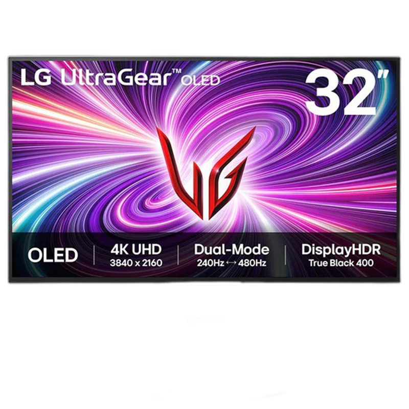 LG UltraGear 32" OLED Dual-Mode (4K 240Hz & FHD 480Hz) 0.03ms HDR, Height Adjustable HDMI 2.1 Gaming Monitor