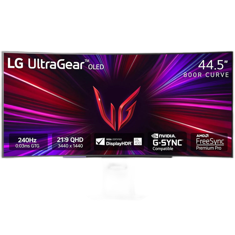 LG UltraGear 45GS95QE-B 45" UWQHD OLED, 240Hz, 0.03ms, HDMI 2.1, Curved Gaming Monitor