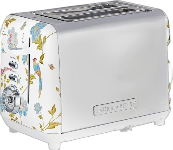 Laura Ashley Elveden White 2 Slice Toaster - Toasters 2 Slice Wide Slot