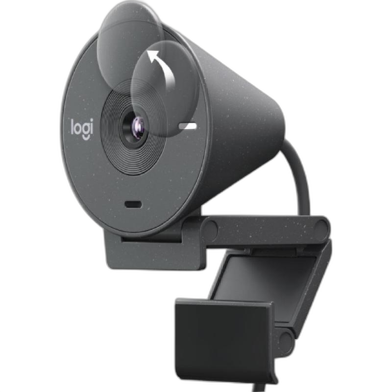 Logitech Brio 300 FHD Webcam, up to 1080p (30fps), 2 MP