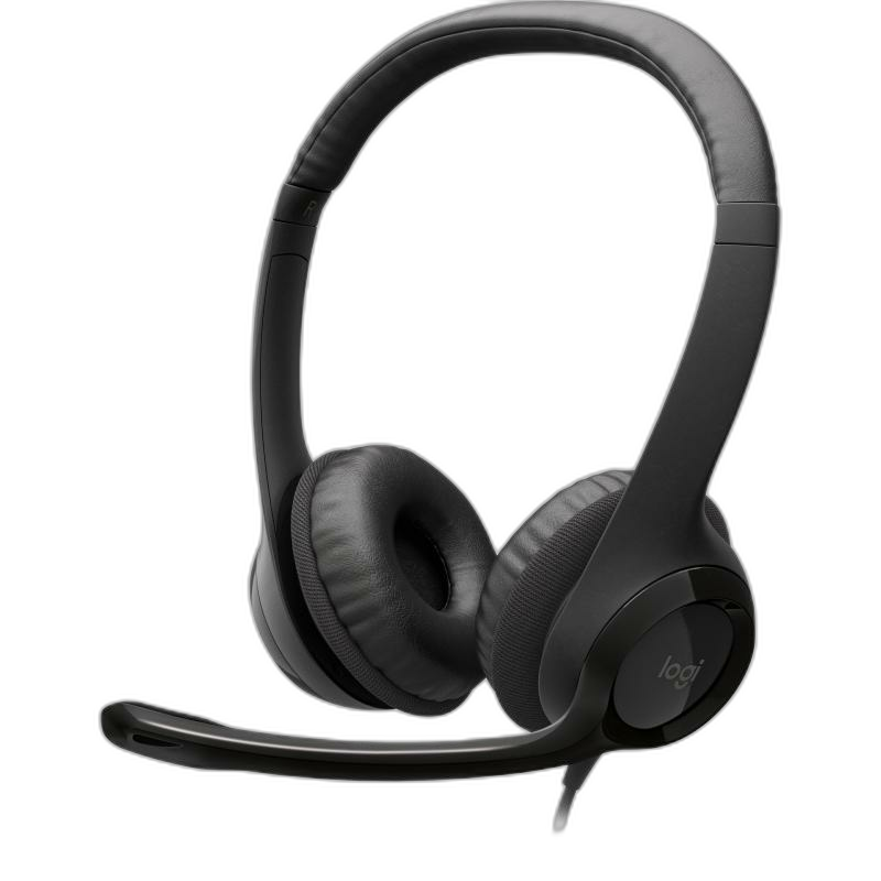 Logitech H390 On-Ear Headphones, Wired, USB-C, Rotating Microphone