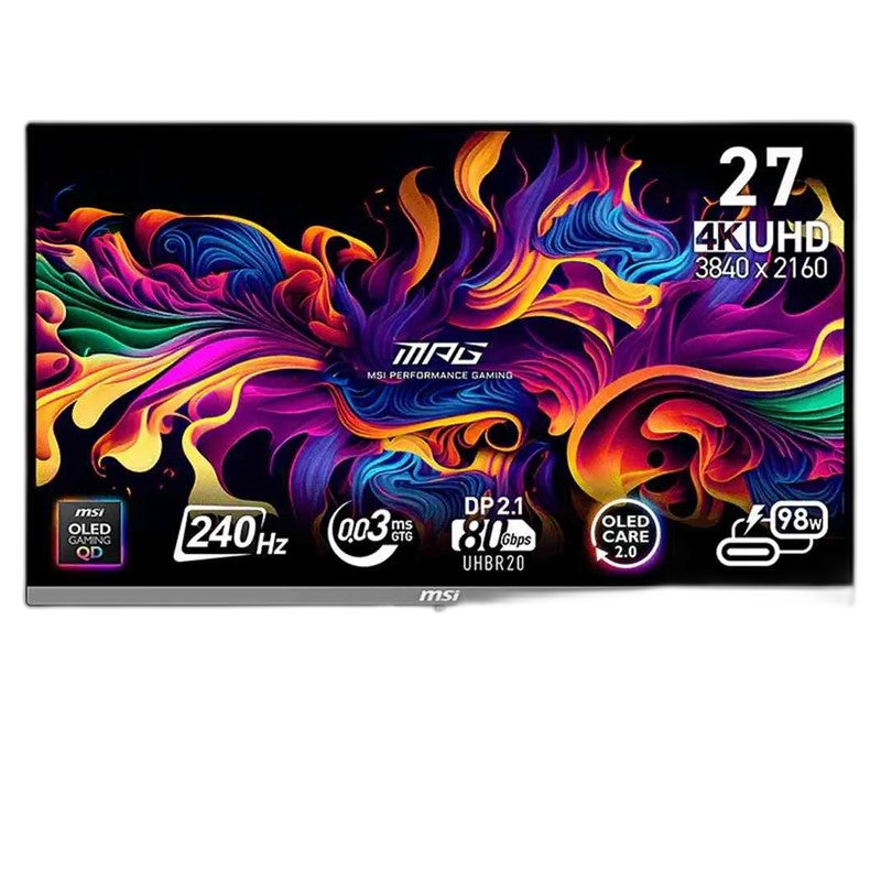 MSI MPG 272URX QD-OLED 27" 4K UHD, 240Hz, 0.03ms, HDMI 2.1, G-Sync Compatible Gaming Monitor