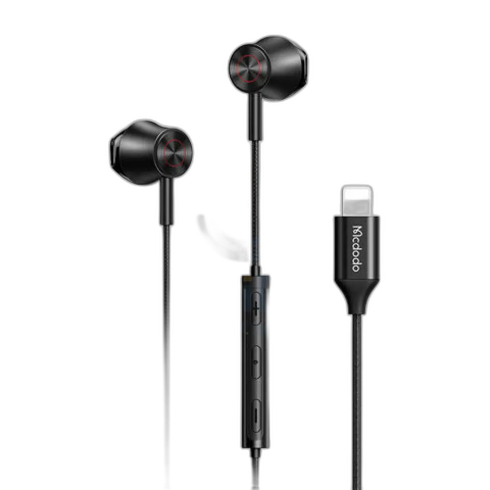 Mcdodo Wired Earphone Lightning for iPhone Mic Music Control 1.2m
