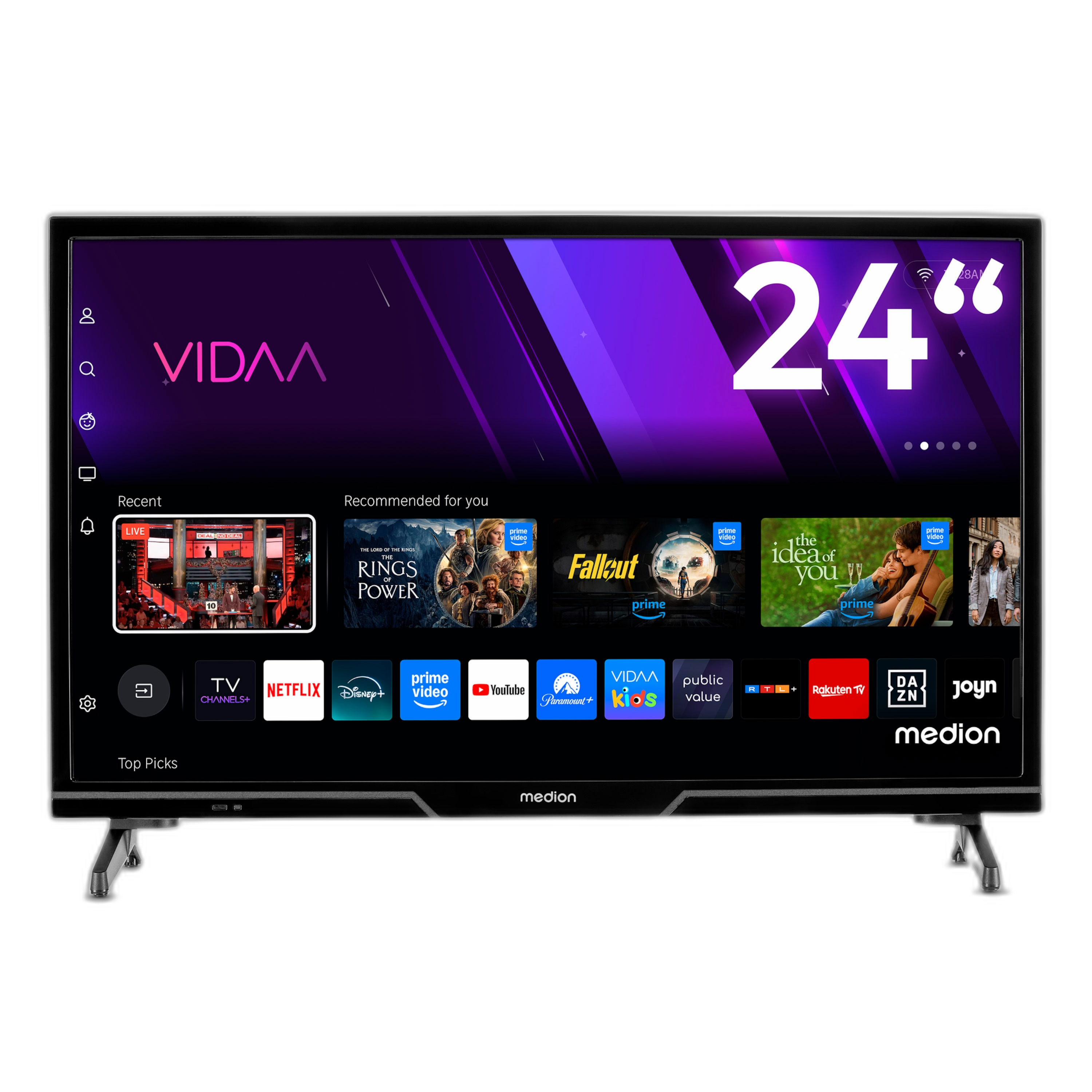 Medion 59.8 cm (24 inch) HD TV (VIDAA Smart TV Prime Video PVR HD Triple Tuner MD 824102)