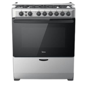 Midea 76x58cm, 5 Burner Gas Cooker with Grill - JME86009-S