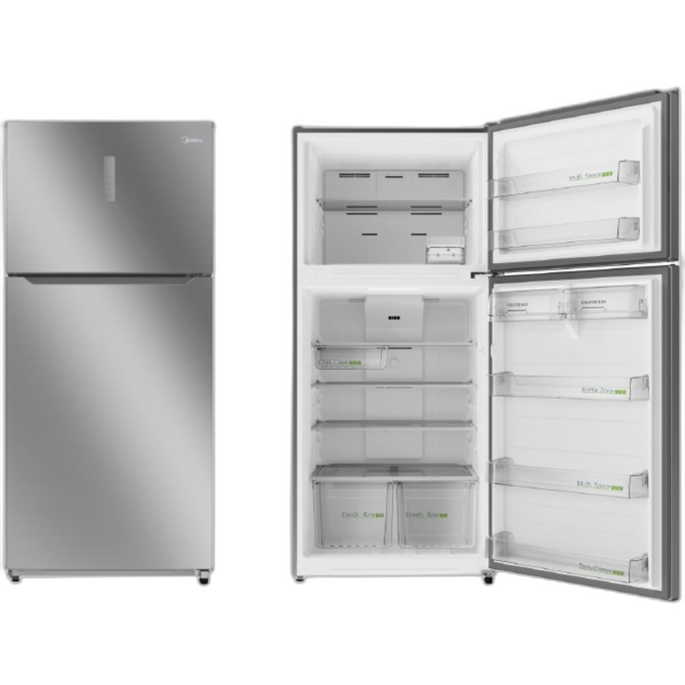 ثلاجة Midea سعة 651L - بابين - ستيل مصقول